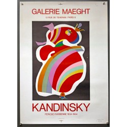 Aff. 56x77cm - Galerie Maeght Kandinsky Periode Parisienne (recto) Giacometti (verso)