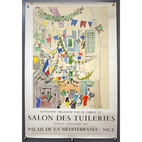Aff. 49x72cm - Raoul Dufy Salon des Tuilleries Palais de la Méditerrannée 1957