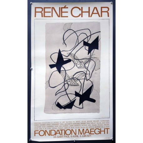 Aff. 50x78cm - René Char Etude de Georges Braque Fondation Maeght 1971