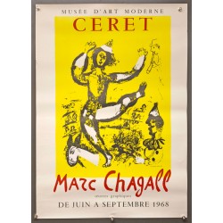 Aff. 51x73cm - Marc Chagall Oeuvres Graphiques Musée d'art Moderne Ceret 1968