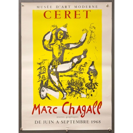 Aff. 51x73cm - Marc Chagall Oeuvres Graphiques Musée d'art Moderne Ceret 1968