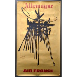 Aff. 60x100cm - Air France Allemagne Georges Mathieu Etat A