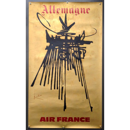 Aff. 60x100cm - Air France Allemagne Georges Mathieu Etat A