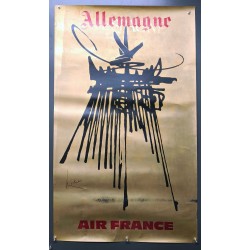 Aff. 60x100cm - Air France Allemagne Georges Mathieu Etat C