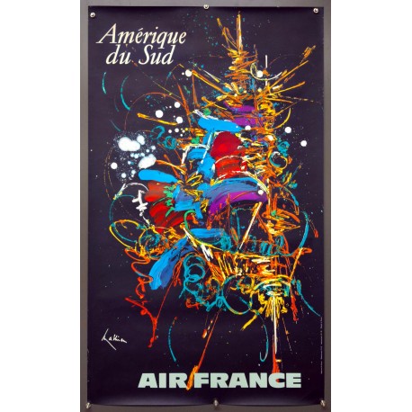 Aff. 60x100cm - Air France Amérique du Sud Georges Mathieu Etat A