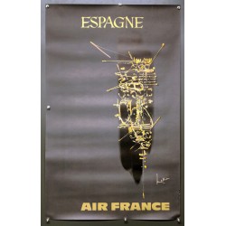 Aff. 60x100cm - Air France Espagne Georges Mathieu