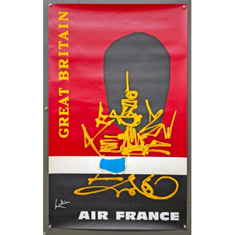 Aff. 60x100cm - Air France Grande Bretagne Georges Mathieu
