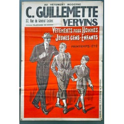 Aff. 80x118cm - C Guillemette Vervins Vetements pour Hommes Printemps été