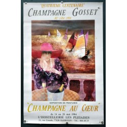 Aff. 50x74cm - Champagne Gosset Champagne au Coeur Quatrième Centenaire 1984