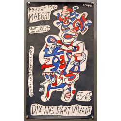Aff. 38x60cm - Jean Dubuffet Dix ans d'art Vivant 55 65 1967