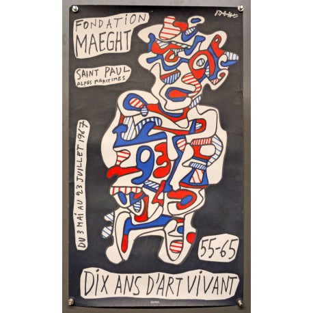 Aff. 38x60cm - Jean Dubuffet Dix ans d'art Vivant 55 65 1967