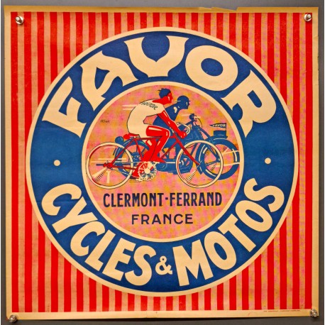 Aff. 50x50cm - Favor Cycles et Motos Clermont Ferrand
