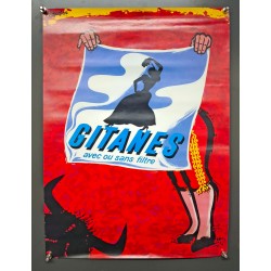 Aff. 40x55cm - Gitanes Avec ou sans Filtre Corrida