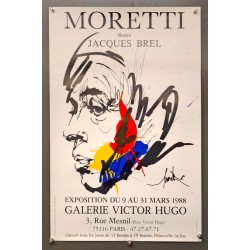Aff. 40x61cm - Moretti illustre Jacques Brel Galerie Victor Hugo