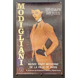 Aff. 40x60cm - Modigliani Musée d'art Moderne de la Ville de Paris Mars Juin