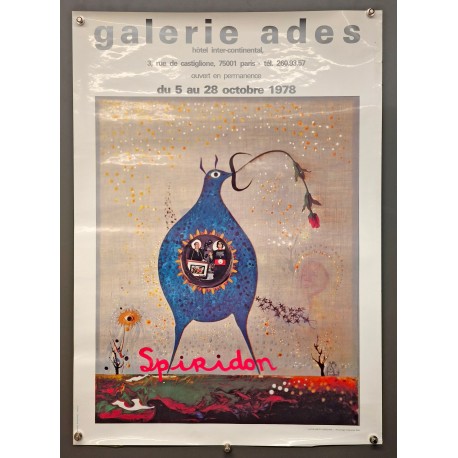 Aff. 49x65cm - Spiridon Galerie Ades Hommage à Dali 1978