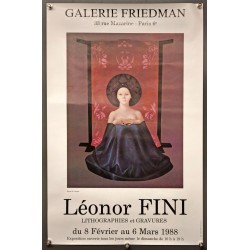 Aff. 40x62cm - Leonor Fini Retour de Voyages Galerie Friedman 1988