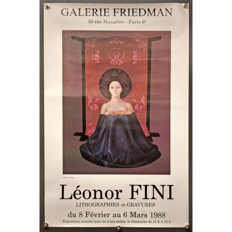 Aff. 40x62cm - Leonor Fini Retour de Voyages Galerie Friedman 1988