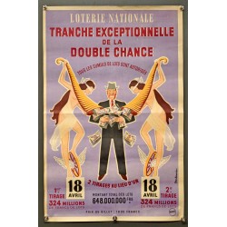 Aff. 40x60cm - Loterie Nationale Tranche exceptionnelle de la Double Chance Géo Bouvier