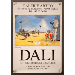 Aff. 40x58cm - Dali Cavaliers et Papillons Galerie Artco