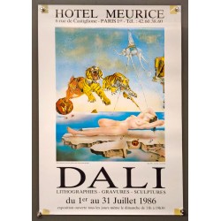 Aff. 40x60cm - Dali Reve causé par le vol d'une abeille autour d'une pomme grenade Hotel Meurice 1986