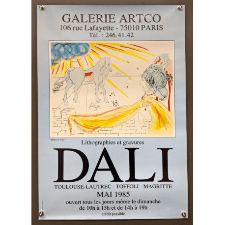 Aff. 40x60cm - Dali Helene de Troie Galerie Artco 1985