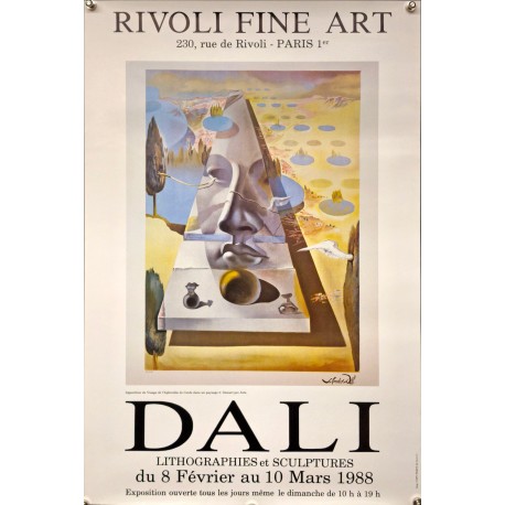 Aff. 40x62cm - Dali Apparition du Visage de l'Aphrodite de Cnide Rivoli Fine Art 1988