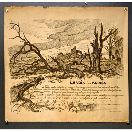 Aff. 60x50cm - La Voix des Ruines 1918