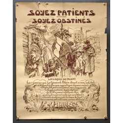 Aff. 50x65cm - Soyez Patients Soyez Obstinés La Leçon du Front 1918