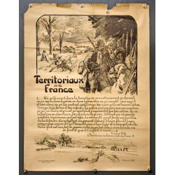 Aff. 50x64cm - Territoriaux de France Francisque Vial 1918