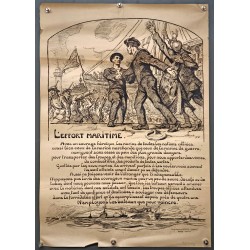 Aff. 45x64cm - L'Effort Maritime 1918