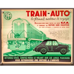 Aff. 39x30cm - CFA Train Auto La formule Moderne du Voyage