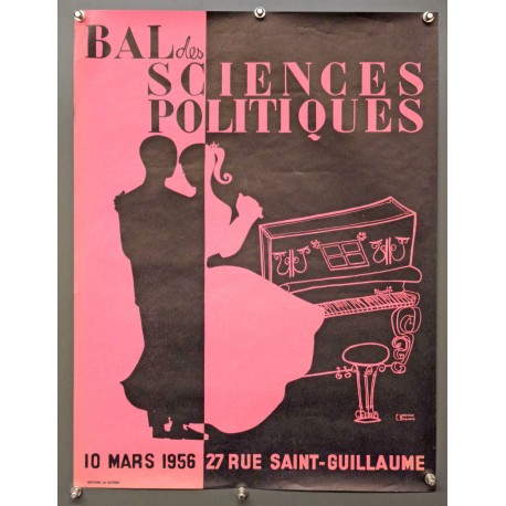 Aff. 40x54cm - Bal des Sciences Politiques 1956