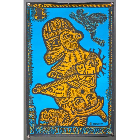 Aff. 39x59cm - Répression Crocodile Maya Orange