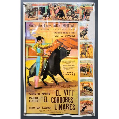 Aff. 32x51cm - Plaza de Roros Monumental El Viti El Cordobes Linares Etat B-