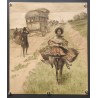 Aff. 32x36cm - Reproduction Georges Redon 1909 Paysanne Menu du Café de Paris Armenonville