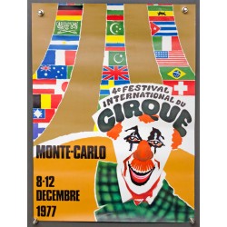 Aff. 35x48cm - 4e Festival International du Cirque Monte Carlo 1977