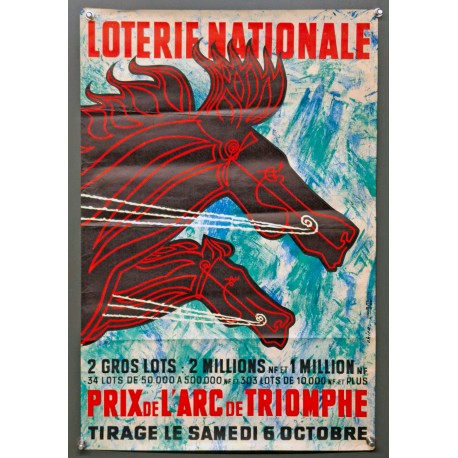 Aff. 40x60cm - Loterie Nationale Prix de l'Arc de Triomphe 6 octobre