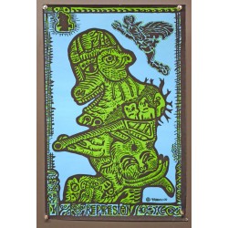 Aff. 39x59cm - Répression Crocodile Maya Vert