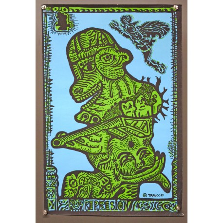 Aff. 39x59cm - Répression Crocodile Maya Vert