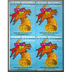 Aff. 58x78cm - Fix Masseau Loterie Nationale Prix du Président de la République 4 affiches