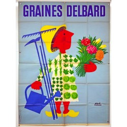 Aff. 114x157cm - Graines Delbard Hervé Morvan Jardinier