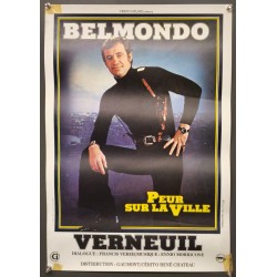 Aff. 39x56cm - Peur sur la Ville Belmondo Affiche de film