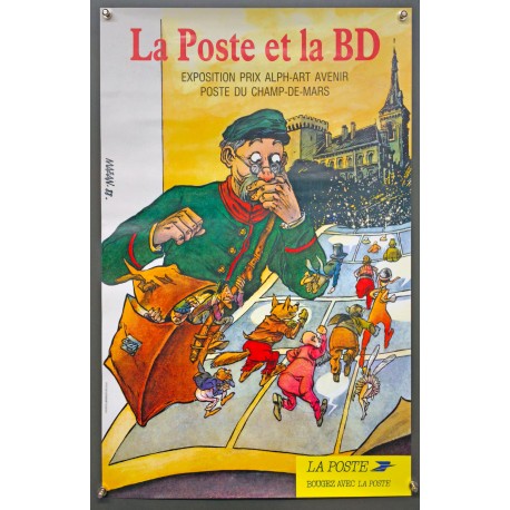 Aff. 40x60cm - La Poste et la BD Exposition Prix Alpha Art Avenir