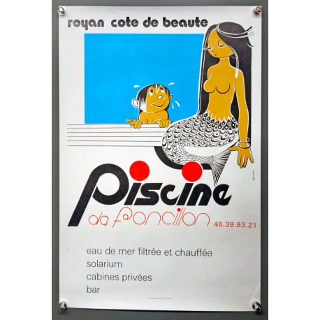 Aff. 30x45cm - Piscine de Foncillon Royan Cote de Beauté