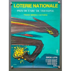 Aff. 29x39cm - Loterie Nationale Prix de l'Arc de Triomphe Samedi 4 Octobre
