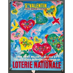 Aff. 29x39cm - Loterie Nationale Saint Valentin Tirage du 17 Février 1960