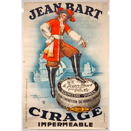 Aff. 100x150cm - Jean Bart Cirage Imperméable Creme