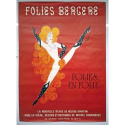 Aff. 117x157cm - Folies Bergères Folies en Folie Nouvelle revue de Hèlène Martini