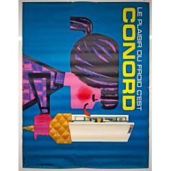 Aff. 153x115cm - Conord Le Plaisir du froid (Réfrigérateur) Non Entoilée Etat A-